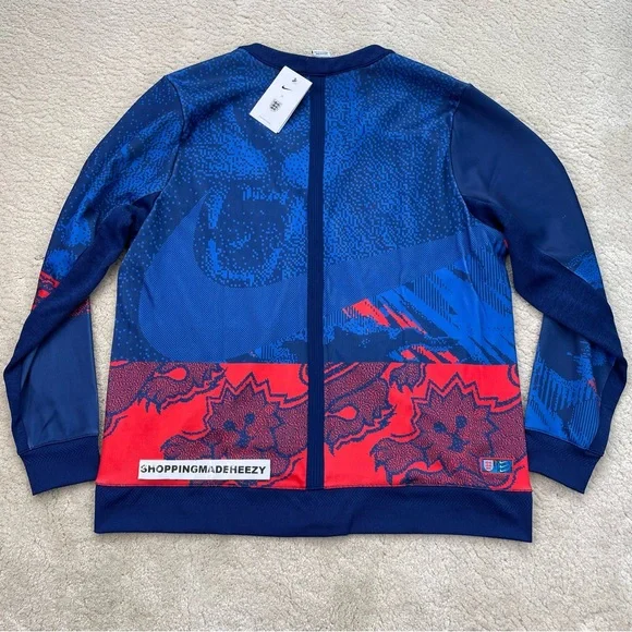 [XL] NIKE ENGLAND DRI-FIT Player Soccer Futbol Button-Up Cardigan Sweater Blue